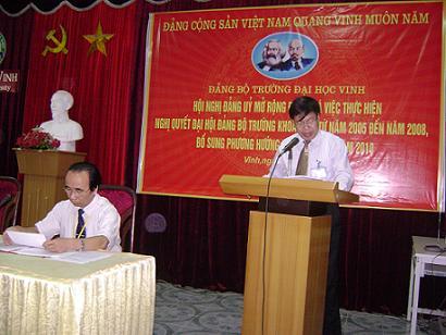 Đảng bộ Trường Đại học Vinh tổ chức Hội nghị giữa nhiệm kỳ 2005-2010